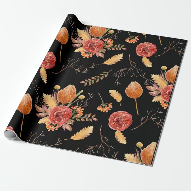 Blumenfallpapier Geschenkpapier (Ungerollt)