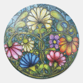 Blumenfamilienkreis Runder Aufkleber