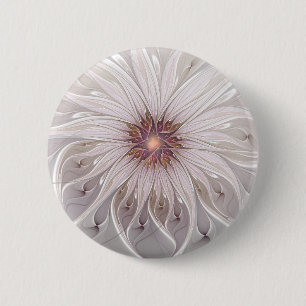 Blumenfantasie, Abstrakte moderne Pastell-Blume Button
