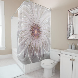 Blumenfantasie, Abstrakte moderne Pastell-Blume Duschvorhang