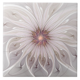 Blumenfantasie, Abstrakte moderne Pastell-Blume Fliese