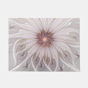 Blumenfantasie, Abstrakte moderne Pastell-Blume Fußmatte