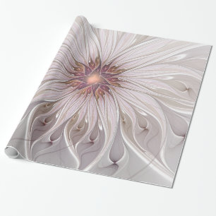 Blumenfantasie, Abstrakte moderne Pastell-Blume Geschenkpapier