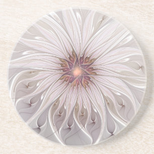 Blumenfantasie, Abstrakte moderne Pastell-Blume Getränkeuntersetzer