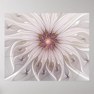 Blumenfantasie, Abstrakte moderne Pastell-Blume Poster