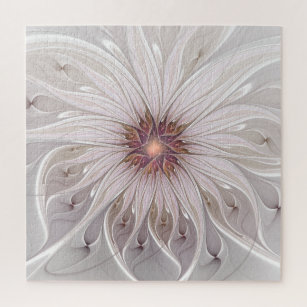 Blumenfantasie, Abstrakte moderne Pastell-Blume Puzzle
