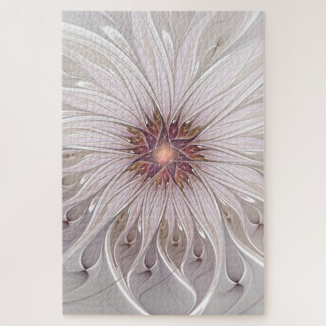 Blumenfantasie, Abstrakte moderne Pastell-Blume Puzzle (Vertikal)