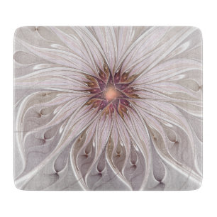Blumenfantasie, Abstrakte moderne Pastell-Blume Schneidebrett