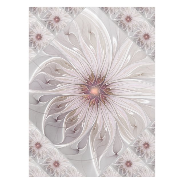 Blumenfantasie, Abstrakte moderne Pastell-Blume Tischdecke (Vorderseite)