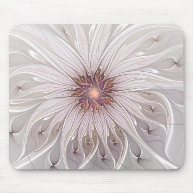 Blumenfantasie, abstrakte moderne Pastellblume Mousepad (Vorne)