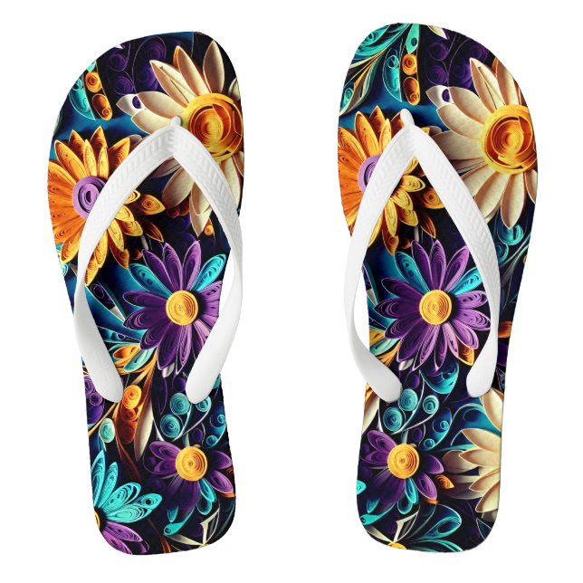 Blumenfantasie: Billige Kunst aus Papier Flip Flops (Fußbett)