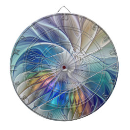 Blumenfantasie, buntes Abstraktes Fraktal Blume Dartscheibe