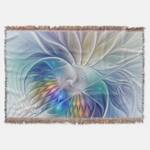 Blumenfantasie, buntes Abstraktes Fraktal Blume Decke
