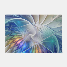 Blumenfantasie, buntes Abstraktes Fraktal Blume Fußmatte