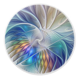 Blumenfantasie, buntes Abstraktes Fraktal Blume Keramikknauf