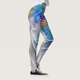 Blumenfantasie, buntes Abstraktes Fraktal Blume Leggings