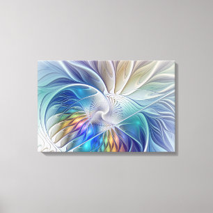 Blumenfantasie, buntes Abstraktes Fraktal Blume Leinwanddruck