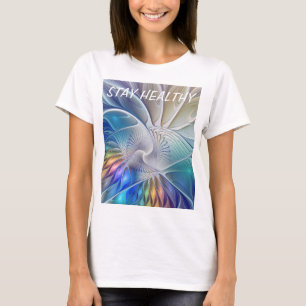 Blumenfantasie, buntes Abstraktes Fraktal Blume T-Shirt