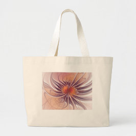 Blumenfantasie, farbenfrohe Abstrakte Fraktal Blum Jumbo Stoffbeutel