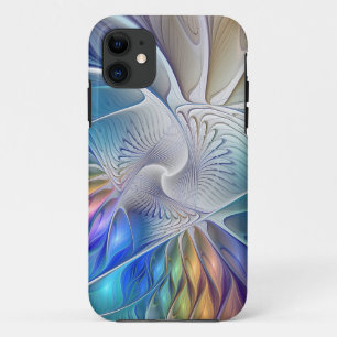 Blumenfantasie, farbenfrohe abstrakte Fraktalblume Case-Mate iPhone Hülle