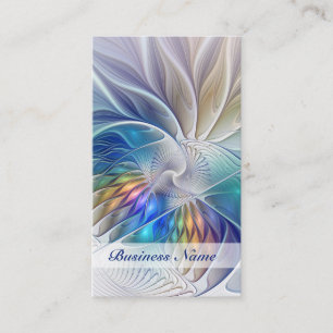 Blumenfantasie, farbenfrohe abstrakte fraktale Blu Visitenkarte