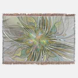 Blumenfantasie Modernes Fraktal Blume mit Gold Decke