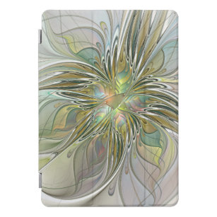 Blumenfantasie Modernes Fraktal Blume mit Gold iPad Pro Cover