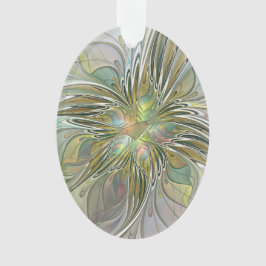 Blumenfantasie Modernes Fraktal Blume mit Gold Ornament