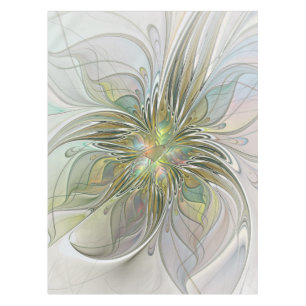 Blumenfantasie Modernes Fraktal Blume mit Gold Tischdecke
