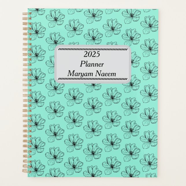 Blumenfantasie Nahtloses Planendesign Planer (Vorderseite)