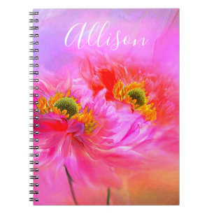 Blumenfantasie personalisiertes Notizbuch Notizblock