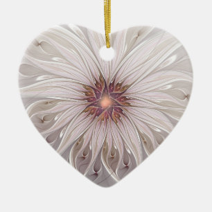 Blumenfantasy Abstrakt Moderne Pastel Blume Herz Keramik Ornament