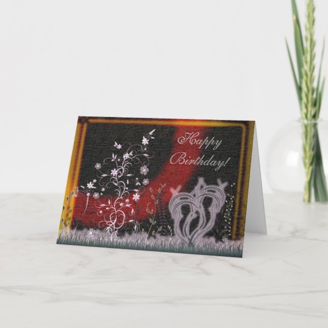 Blumenfantasy Geburtstagskarte Karte (Vorderseite)