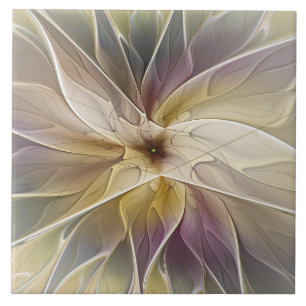 Blumenfantasy Gold Angelpflanzung Abstraktes Frakt Fliese