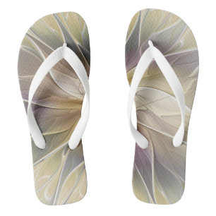 Blumenfantasy Gold Angelpflanzung Abstraktes Frakt Flip Flops