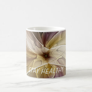 Blumenfantasy Gold Angelpflanzung Abstraktes Frakt Kaffeetasse