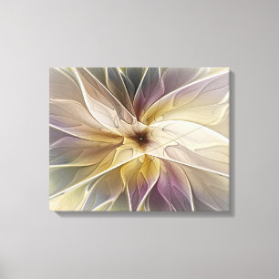 Blumenfantasy Gold Angelpflanzung Abstraktes Frakt Leinwanddruck