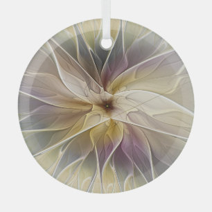 Blumenfantasy Gold Angelpflanzung Abstraktes Frakt Ornament Aus Glas