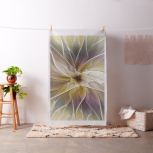 Blumenfantasy Gold Angelpflanzung Abstraktes Frakt Stoff