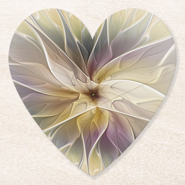 Blumenfantasy Gold Angelpflanzung Abstraktes Frakt Untersetzer (Vorderseite)