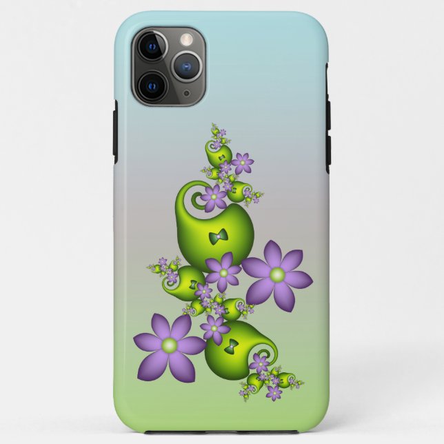 Blumenfantasy Lilac Blume Grüne Formen Fraktal Case-Mate iPhone Hülle (Rückseite)