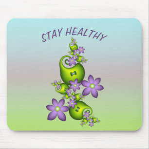 Blumenfantasy Lilac Blume Grüne Formen Fraktal Mousepad