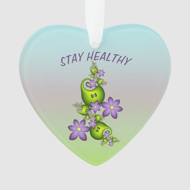 Blumenfantasy Lilac Blume Grüne Formen Fraktal Ornament (Vorderseite)