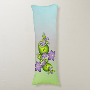 Blumenfantasy Lilac Blume Grüne Formen Fraktal Seitenschläferkissen