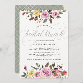 Blumenfantasy| Modern Watercolor Bridal Brunch Einladung