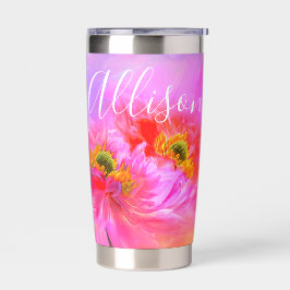 Blumenfantasy personalisierter Thermaltumbler Thermobecher