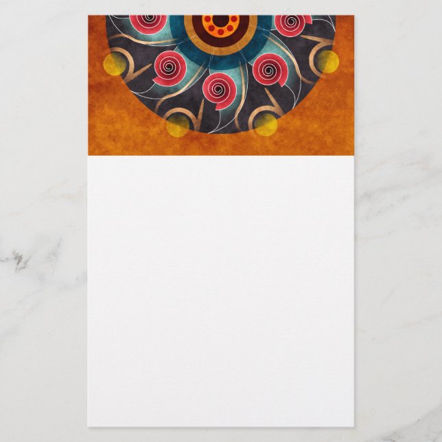 Blumenfarbe Abstrakt Vector Kunstgeschichte Briefpapier (Vorderseite)