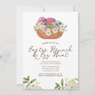 Blumenfarbe Frühlingsbrunch & Eierjagd Einladung