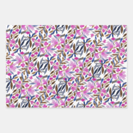 Blumenfarbe Venezianisch blaue Zedern Geschenkpapier Set