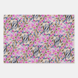 Blumenfarbe Venezianisch blaue Zedern Geschenkpapier Set